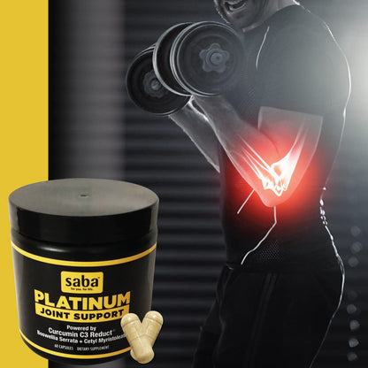 Saba Platinum Joint Support – High Absorption Curcumin C3 Reduct & Boswellia – Fast Acting Turmeric Supplement for Joint Pain Relief, Mobility & Healthy Inflammation Response – 60 Vegan Capsules - dailyvitalstore