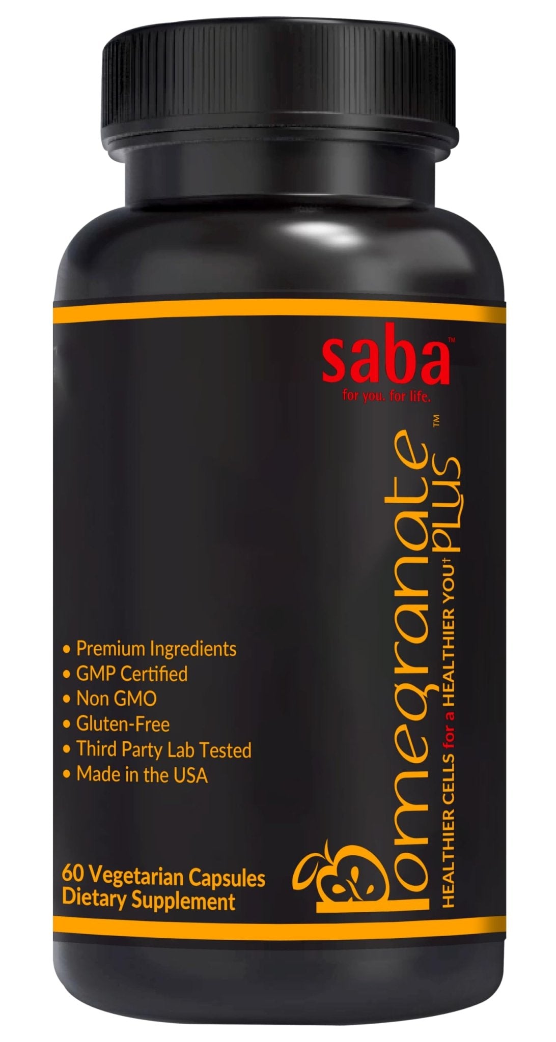 Saba Pomegranate Plus – Antioxidant Supplement with Astaxanthin & Adaptogens | Immune, Skin, Heart & Brain Support | Daily Stress & Cellular Wellness | 60 Capsules - dailyvitalstore