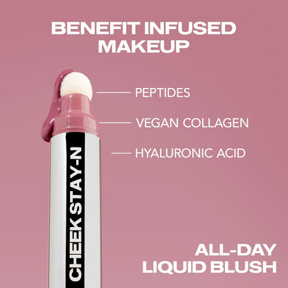 Sacheu Cheek STAY-N Liquid Blush for Cheeks — High Pigment, Buildable, Lightweight Cream Blush for Dewy & Radiant Flushed Cheeks — Long-lasting & Cruelty Free, I'm Guilty - dailyvitalstore
