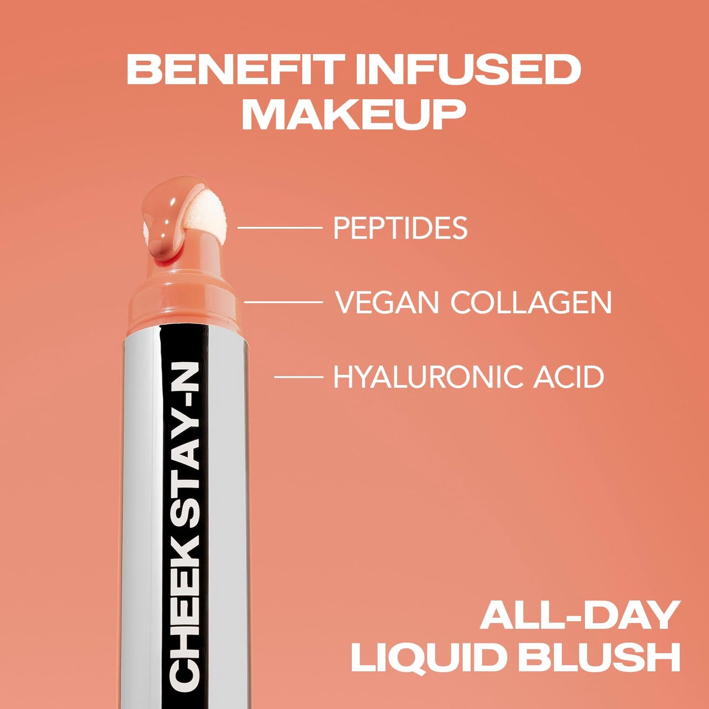 Sacheu Cheek STAY-N Liquid Blush for Cheeks — High Pigment, Buildable, Lightweight Cream Blush for Dewy & Radiant Flushed Cheeks — Long-lasting & Cruelty Free, I'm Playful - dailyvitalstore