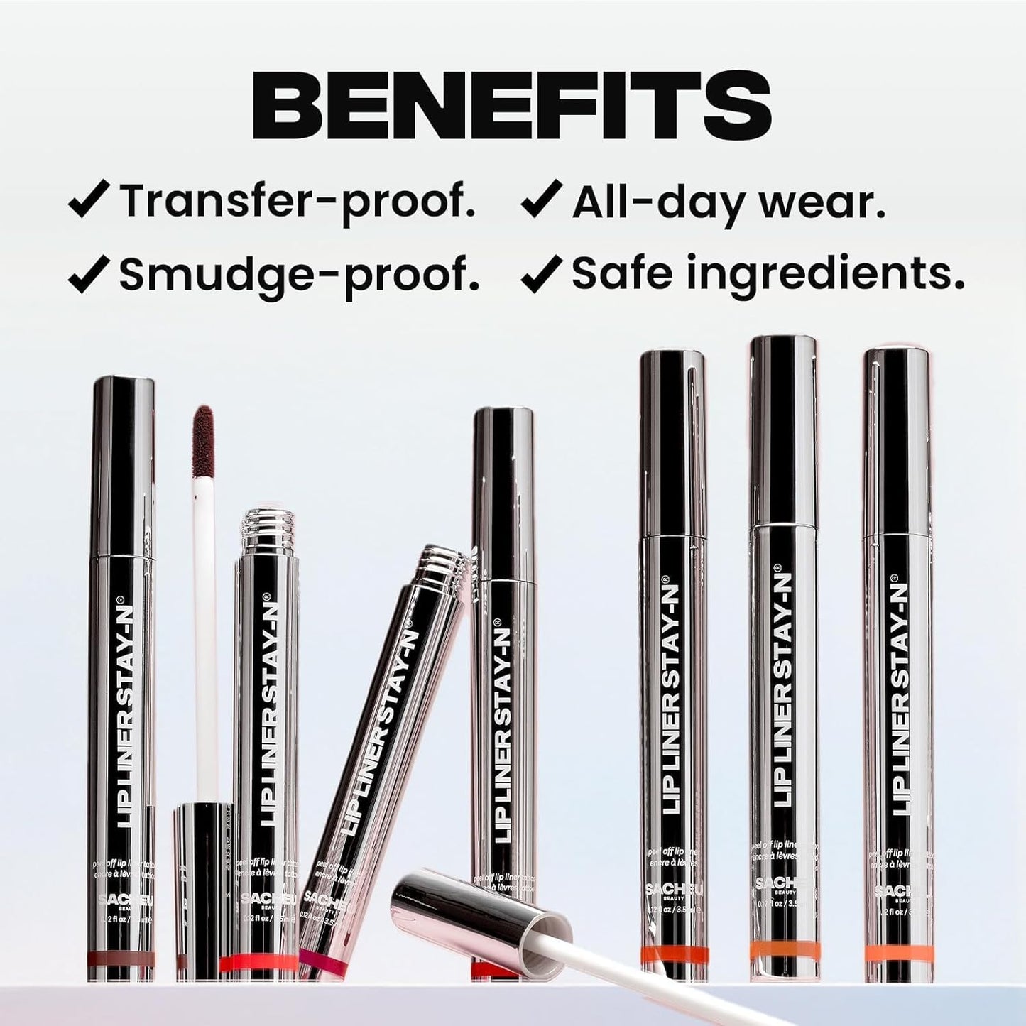 Sacheu Lip Liner STAY-N Peel Off Lip Stain — Long Lasting Waterproof Lip Tint with Hyaluronic Acid & Vitamin E — Transfer Proof Matte Finish, Vegan & Cruelty-Free (p-INKED) - dailyvitalstore