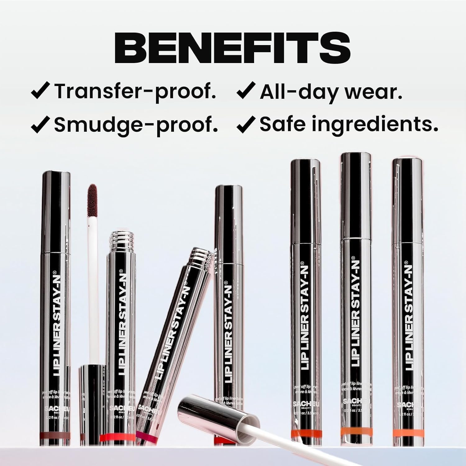 Sacheu Lip Liner STAY-N Peel Off Lip Stain — Long Lasting Waterproof Lip Tint with Hyaluronic Acid & Vitamin E — Transfer Proof Matte Finish, Vegan & Cruelty-Free (p-INKED) - dailyvitalstore