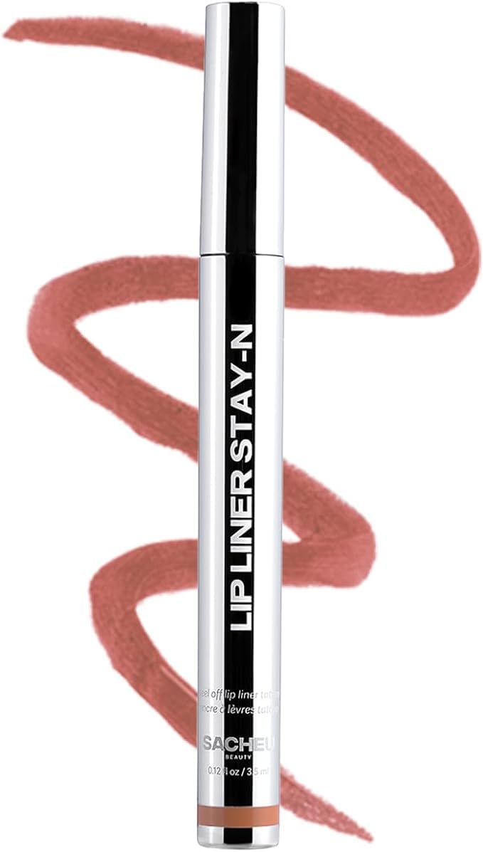 Sacheu Lip Liner STAY-N Peel Off Lip Stain — Long Lasting Waterproof Lip Tint with Hyaluronic Acid & Vitamin E — Transfer Proof Matte Finish, Vegan & Cruelty-Free (p-INKED) - dailyvitalstore