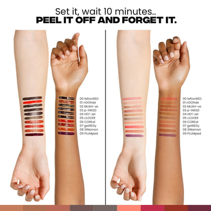 Sacheu Lip Liner STAY-N Peel Off Lip Stain — Long Lasting Waterproof Lip Tint with Hyaluronic Acid & Vitamin E — Transfer Proof Matte Finish, Vegan & Cruelty-Free (p-INKED) - dailyvitalstore