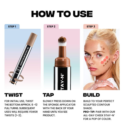 Sacheu Liquid Contour STAY-N Long Wear Cream Contour Makeup — Long Lasting, Blendable, & Lightweight Formula — Vegan & Cruelty-free, Giving Drama - dailyvitalstore