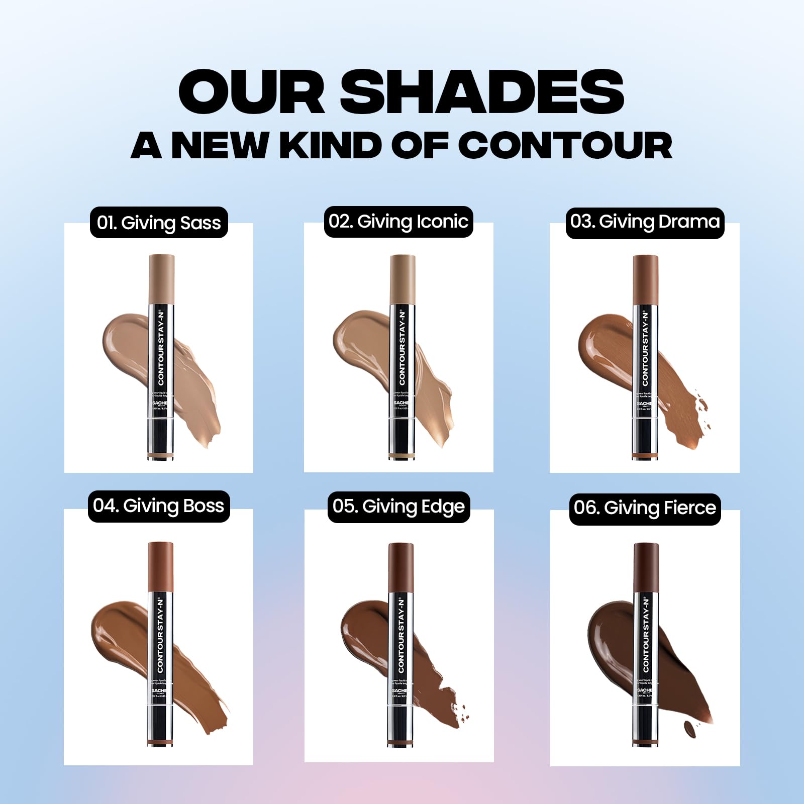 Sacheu Liquid Contour STAY-N Long Wear Cream Contour Makeup — Long Lasting, Blendable, & Lightweight Formula — Vegan & Cruelty-free, Giving Drama - dailyvitalstore