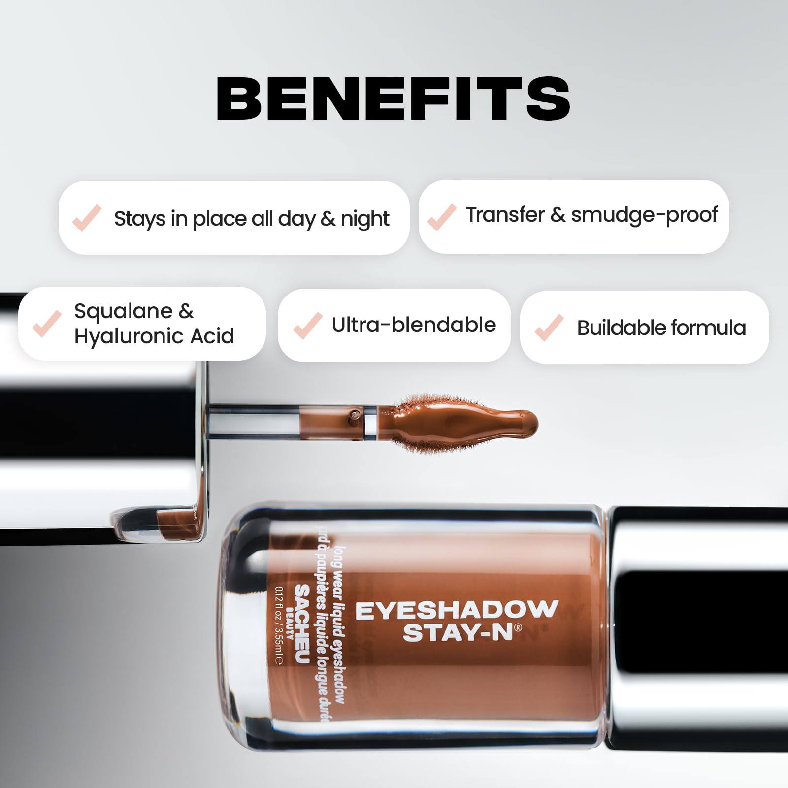 Sacheu Liquid Eyeshadow STAY-N Longwear Eye Makeup — Buildable Highly Pigmented & Blendable Eye Shadow Cream in Matte & Shimmer Finishes, Candy Dipp’d - dailyvitalstore