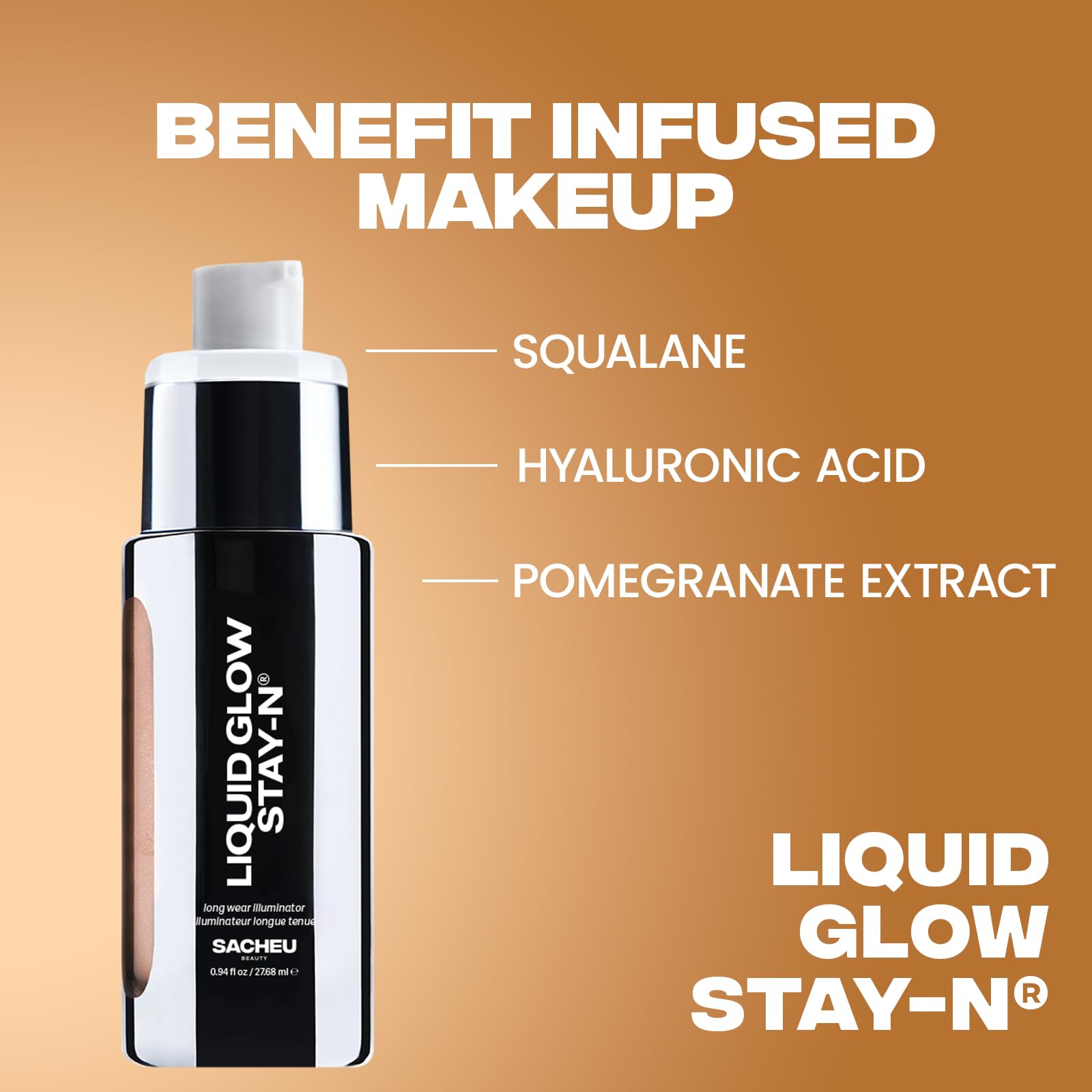 Sacheu Liquid Glow STAY-N Liquid Highlighter & Illuminator Makeup — 30ml Long Lasting Luminous Glow Lightweight Dewy Finish, Glow Getter - dailyvitalstore