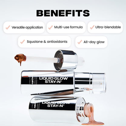 Sacheu Liquid Glow STAY-N Liquid Highlighter & Illuminator Makeup — 30ml Long Lasting Luminous Glow Lightweight Dewy Finish, Glow Getter - dailyvitalstore