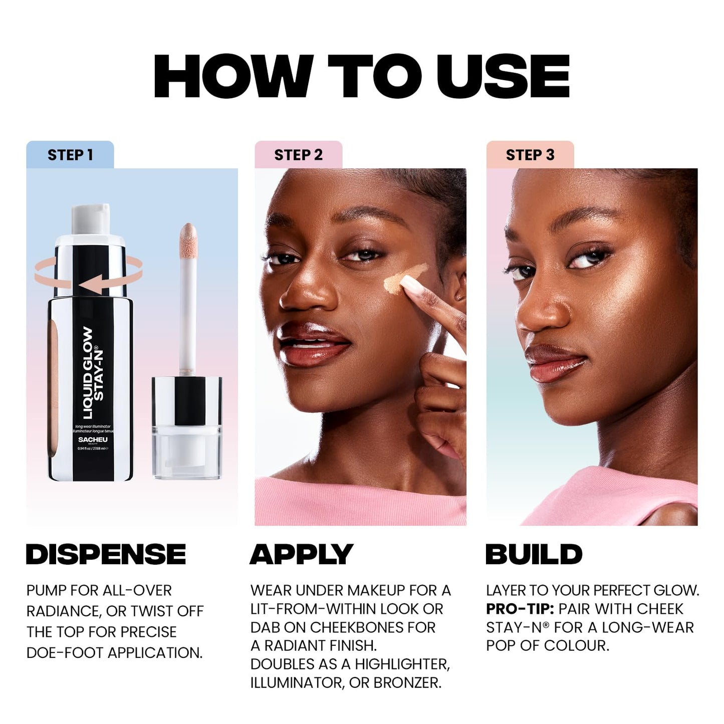 Sacheu Liquid Glow STAY-N Liquid Highlighter & Illuminator Makeup — 30ml Long Lasting Luminous Glow Lightweight Dewy Finish, Glow Getter - dailyvitalstore