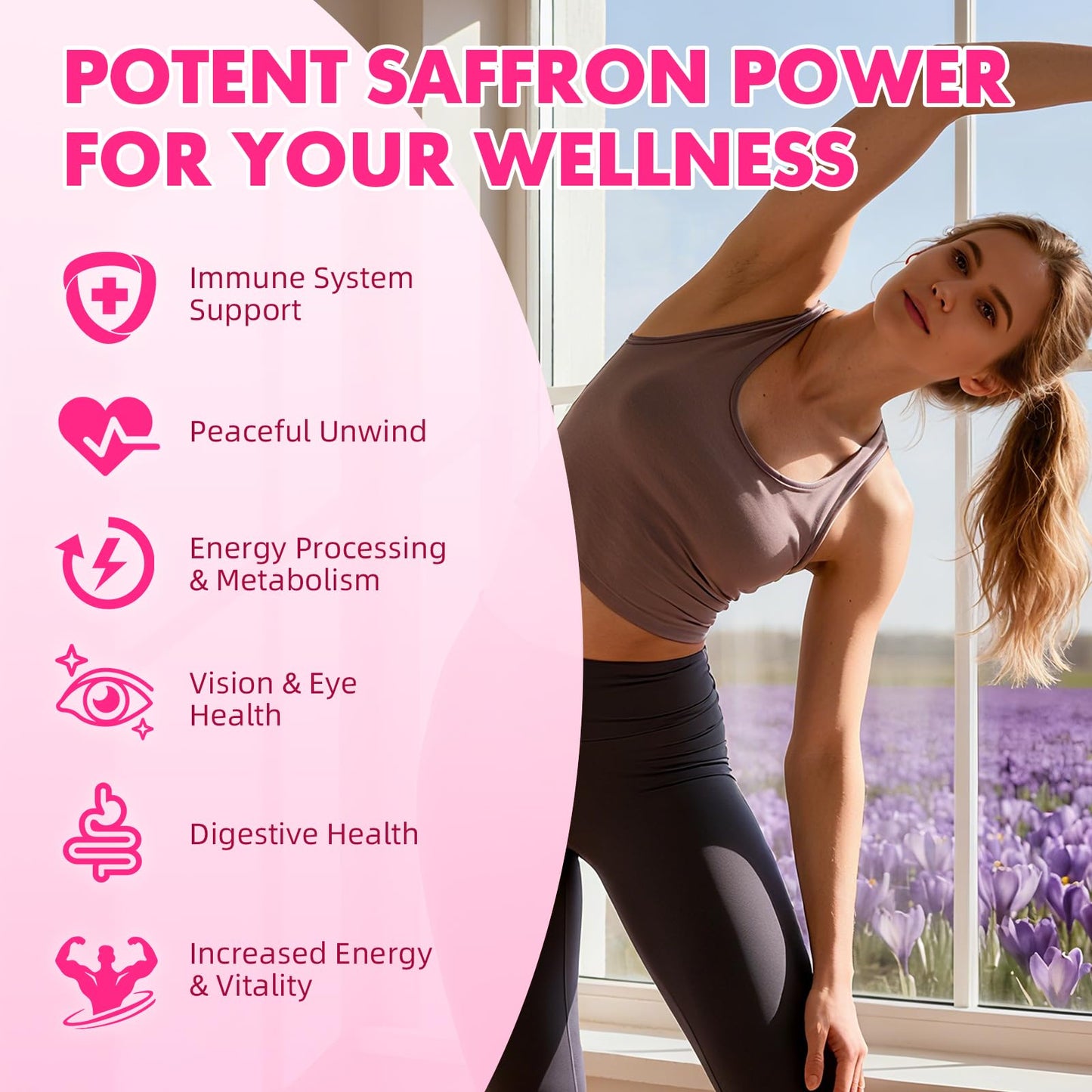 Saffron Gummies for Adult Kids - with Saffron 88.5mg, Vitamins D3 & B6, Magnesium, Zinc, Ashwagandha, L - Theanine, St. John's Wort - Supports Mood & Focus, Strawberry Flavor, 120 Count - dailyvitalstore