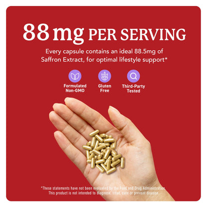 Saffron Supplements 88.5mg | 3-Month Supply | Pure Saffron Extract Capsules for Mood, Focus, Eye Health & Energy Balance Support | Crocus Sativus Extract | Gluten-Free & Non-GMO | 90 Capsules - dailyvitalstore