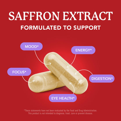 Saffron Supplements 88.5mg | 3-Month Supply | Pure Saffron Extract Capsules for Mood, Focus, Eye Health & Energy Balance Support | Crocus Sativus Extract | Gluten-Free & Non-GMO | 90 Capsules - dailyvitalstore