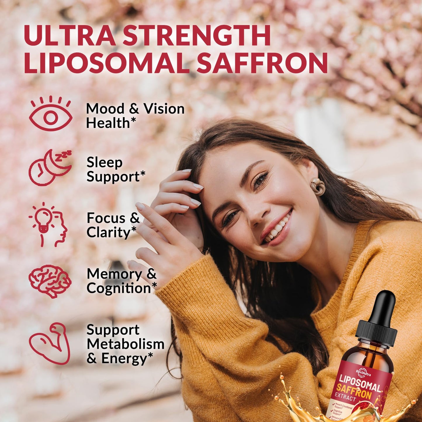 Saffron Supplements - 88.5mg Saffron Extract Liposomal Liquid Drops with Magnesium, Zinc, Ashwagandha, L-Theanine, Vitamin B6, D3 for Antioxidant Mood Energy Vision & Focus, Strawberry Flavor 2 Fl Oz - dailyvitalstore