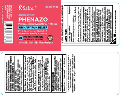 Safrel Urinary Pain Relief | UTI Relief | Fast Acting | Bladder Discomfort & Pain Relief | Phenazopyridine Hydrochloride 99.5mg (28 Count) - dailyvitalstore