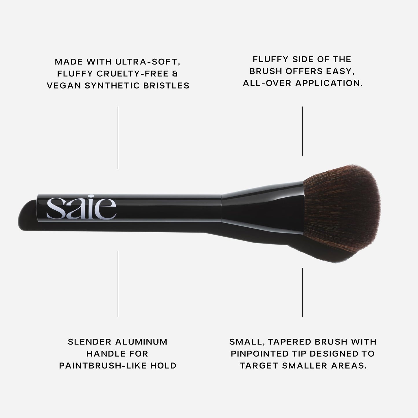 Saie Blush & Brush Duo - SuperSuede Baked Blush in Amore (.01 oz) & Powder Blush Brush - Talc-Free, Moisturizing Blush with Vegan, Fluffy Brush for Seamless Application - dailyvitalstore