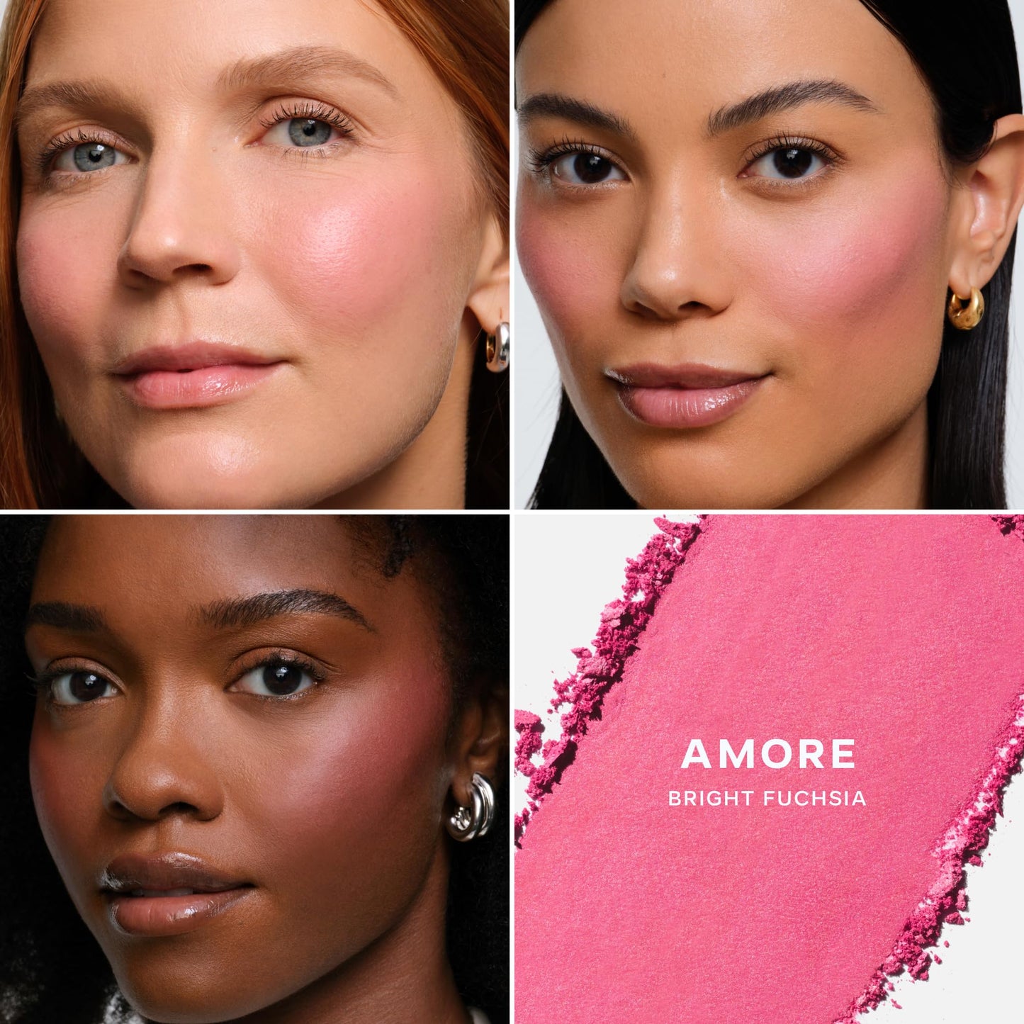 Saie Blush & Brush Duo - SuperSuede Baked Blush in Amore (.01 oz) & Powder Blush Brush - Talc-Free, Moisturizing Blush with Vegan, Fluffy Brush for Seamless Application - dailyvitalstore