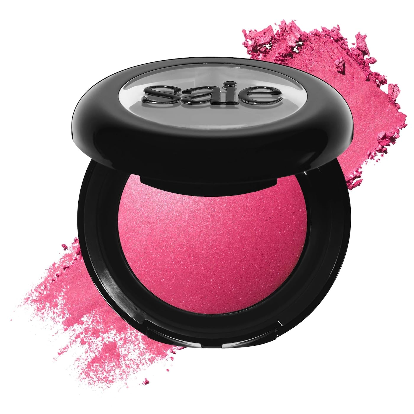 Saie Blush & Brush Duo - SuperSuede Baked Blush in Amore (.01 oz) & Powder Blush Brush - Talc-Free, Moisturizing Blush with Vegan, Fluffy Brush for Seamless Application - dailyvitalstore