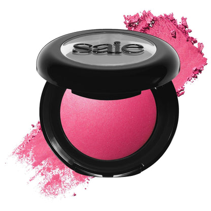 Saie Blush & Brush Duo - SuperSuede Baked Blush in Amore (.01 oz) & Powder Blush Brush - Talc-Free, Moisturizing Blush with Vegan, Fluffy Brush for Seamless Application - dailyvitalstore