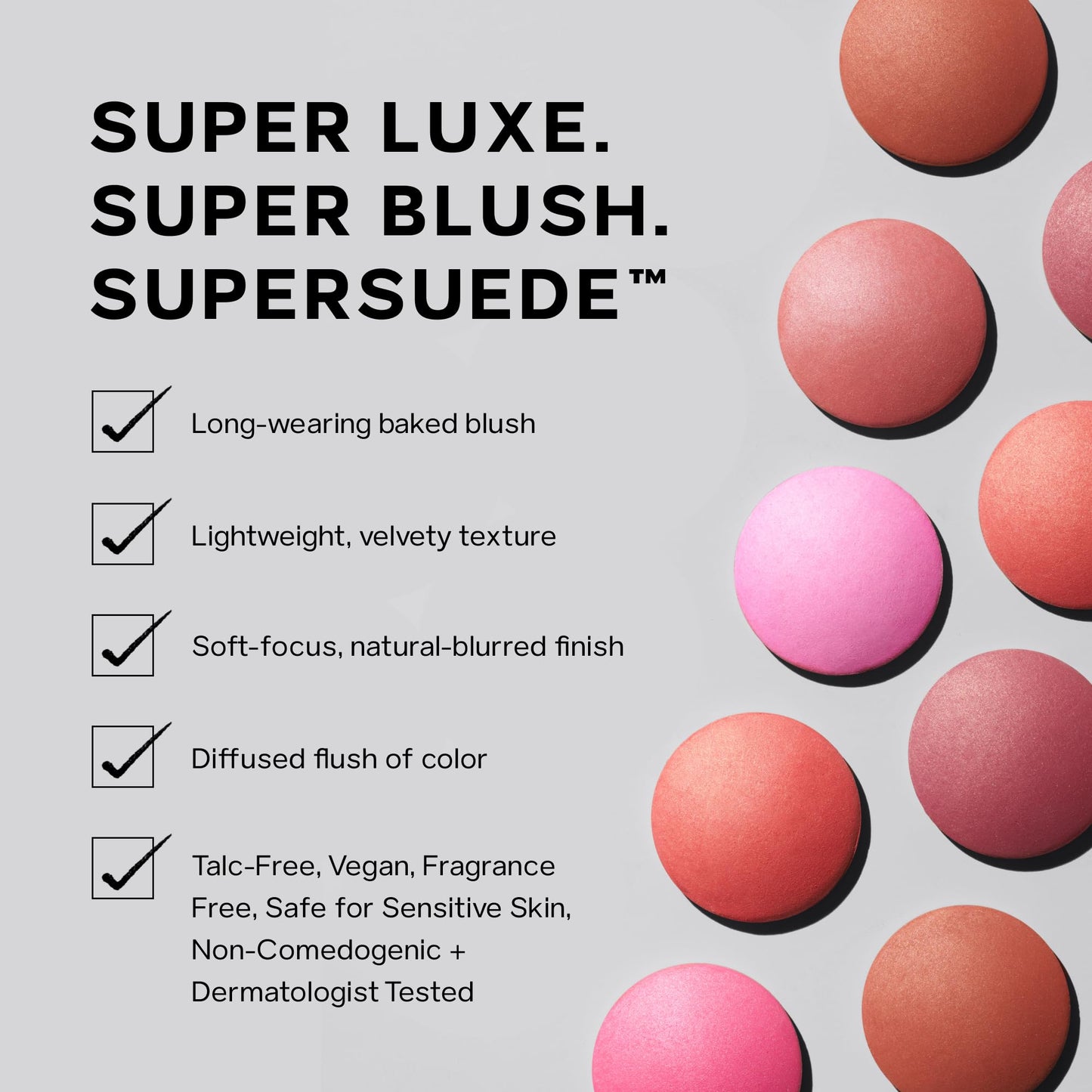 Saie Blush & Brush Duo - SuperSuede Baked Blush in Bella (.01 oz) & Powder Blush Brush - Talc-Free, Moisturizing Blush with Vegan, Fluffy Brush for Seamless Application - dailyvitalstore