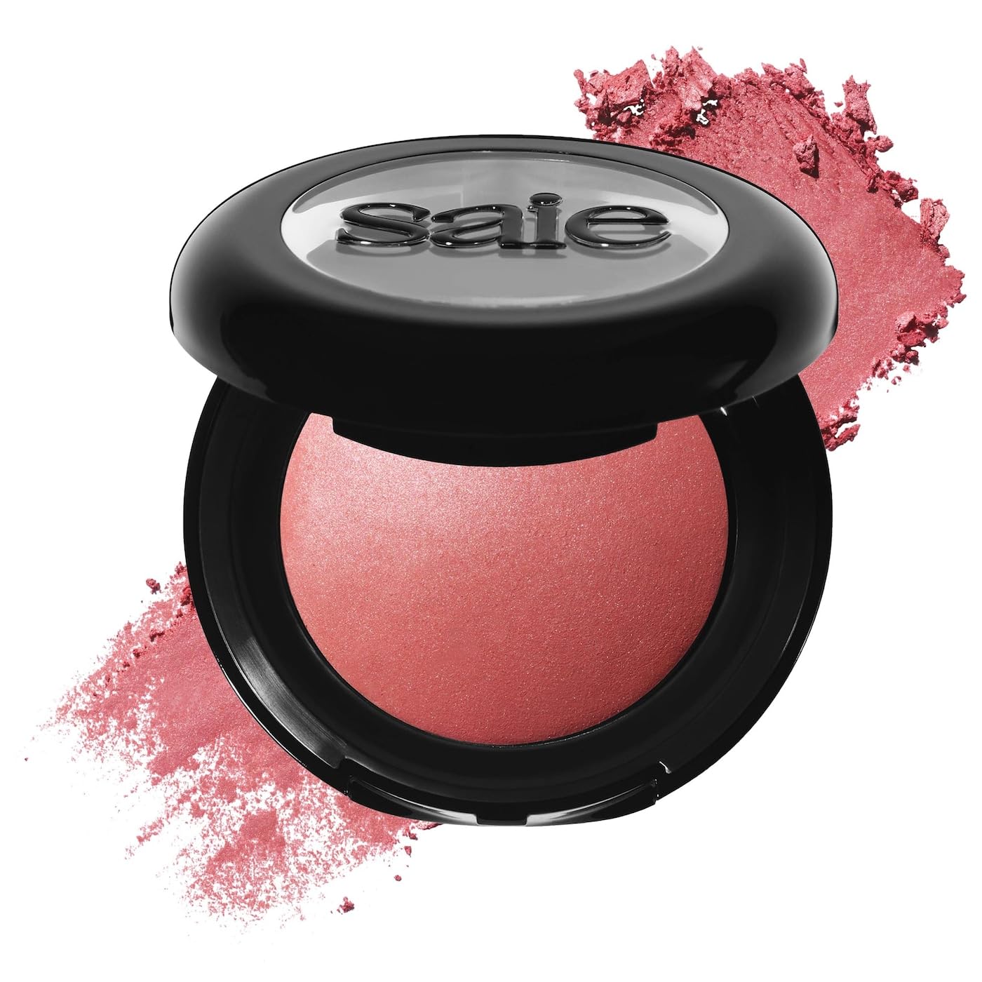 Saie Blush & Brush Duo - SuperSuede Baked Blush in Mia (.01 oz) & Powder Blush Brush - Talc-Free, Moisturizing Blush with Vegan, Fluffy Brush for Seamless Application - dailyvitalstore