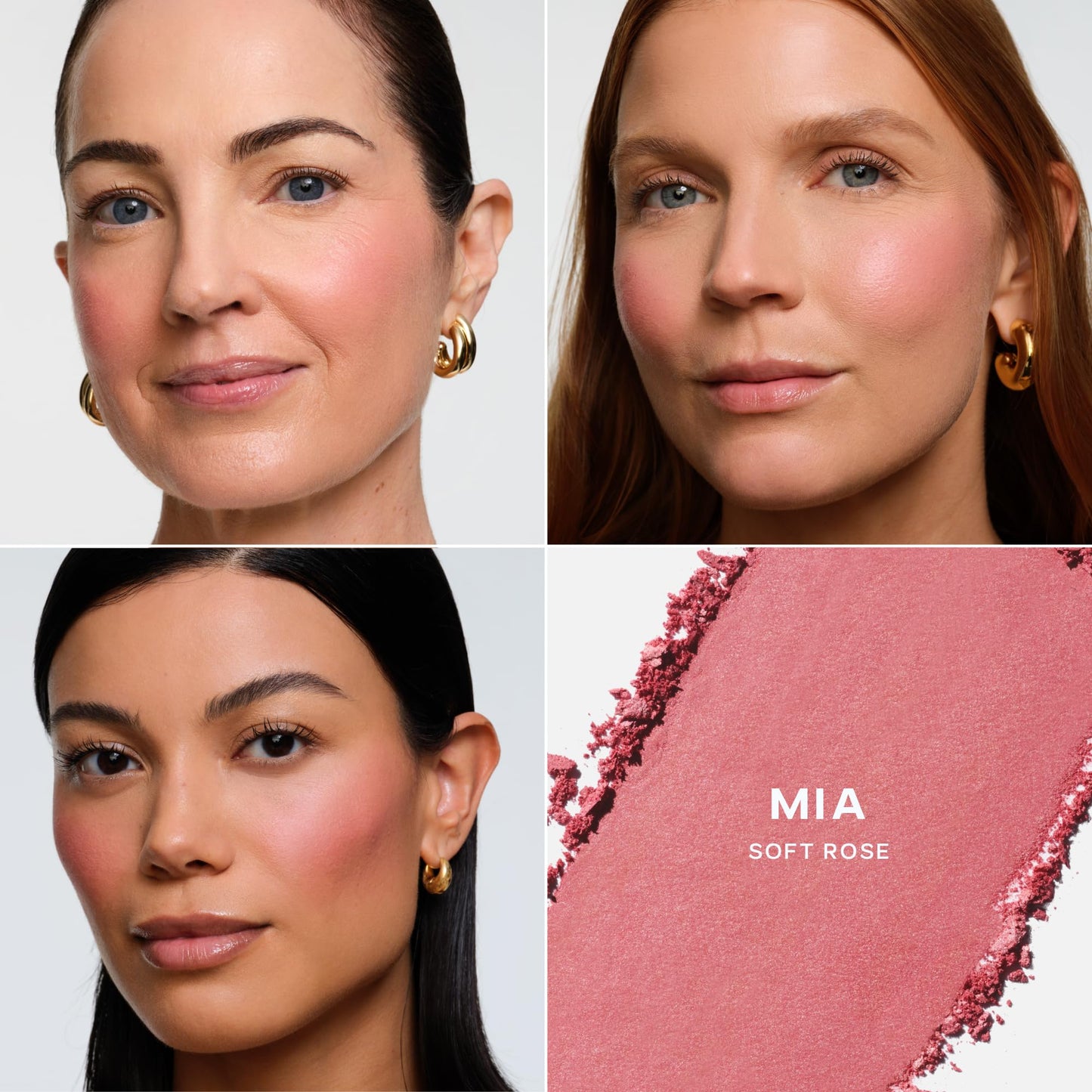 Saie Blush & Brush Duo - SuperSuede Baked Blush in Mia (.01 oz) & Powder Blush Brush - Talc-Free, Moisturizing Blush with Vegan, Fluffy Brush for Seamless Application - dailyvitalstore