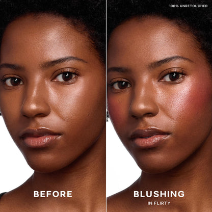 Saie Cheek Flush Duo - Dew Liquid Blush (.40 oz, Flirty), SuperSuede Baked Powder Blush (.01 oz, Amore) - Layerable, Skin-Nourishing Blushes for a Seamless Radiant Finish - dailyvitalstore
