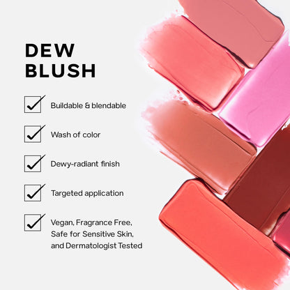 Saie Cheek Flush Duo - Dew Liquid Blush (.40 oz, Hottie), SuperSuede Baked Powder Blush (.01 oz, Stella) - Layerable, Skin-Nourishing Blushes for a Seamless Radiant Finish - dailyvitalstore