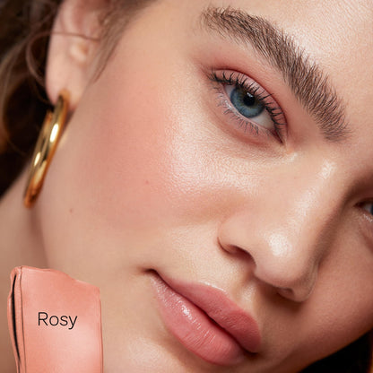 Saie Cheek Flush Duo - Dew Liquid Blush (.40 oz, Rosy), SuperSuede Baked Powder Blush (.01 oz, Mia) - Layerable, Skin-Nourishing Blushes for a Seamless Radiant Finish - dailyvitalstore