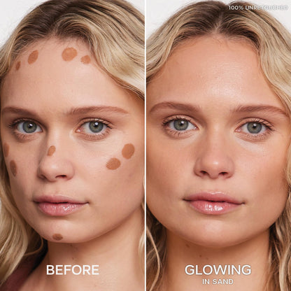 Saie Dew Bronze - Hydrating Liquid Bronzer Stick For a Sun Kissed Glow - Liquid Contour Stick Infused with Nourishing Skin Care Ingredients - Sculpted Face Makeup Essential - Sand (0.4 oz) - dailyvitalstore