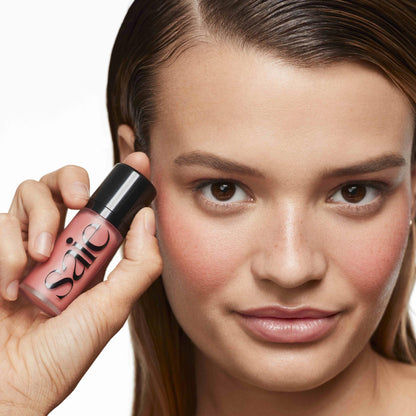 Saie Dew Liquid Blush for Cheeks - Hydrating Cream Blush Stick with a Blendable + Buildable Formula - Skincare Infused Dewy Cheek Tint for a Natural Flush - Glowy Makeup Essential - Sweetie (.40 oz) - dailyvitalstore