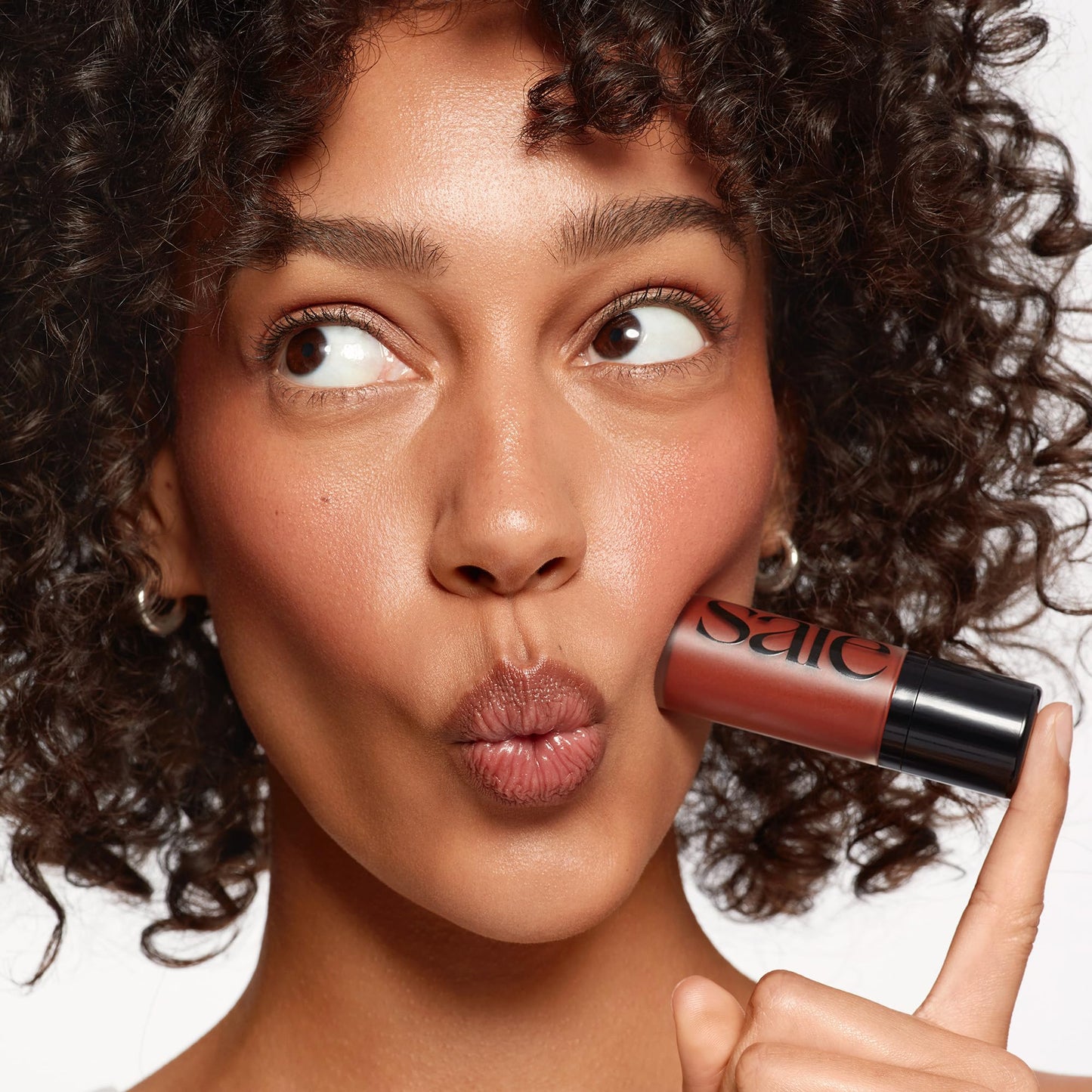 Saie Dew Liquid Blush for Cheeks - Hydrating Cream Blush Stick with a Blendable + Buildable Formula - Skincare Infused Dewy Cheek Tint for a Natural Flush - Glowy Makeup Essential - Spicy (.40 oz) - dailyvitalstore