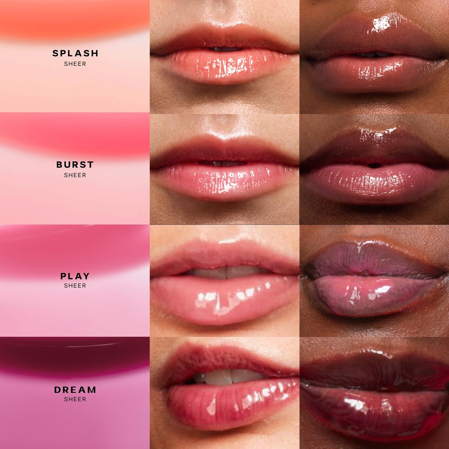 Saie Dewy Glow Duo - Dew Liquid Blush - (.40 oz, Flirty), Glossybounce Lip Gloss-Oil Hybrid (.17 oz, Burst) - Hydrating, Vegan Makeup for Radiant Cheeks & Lips - dailyvitalstore