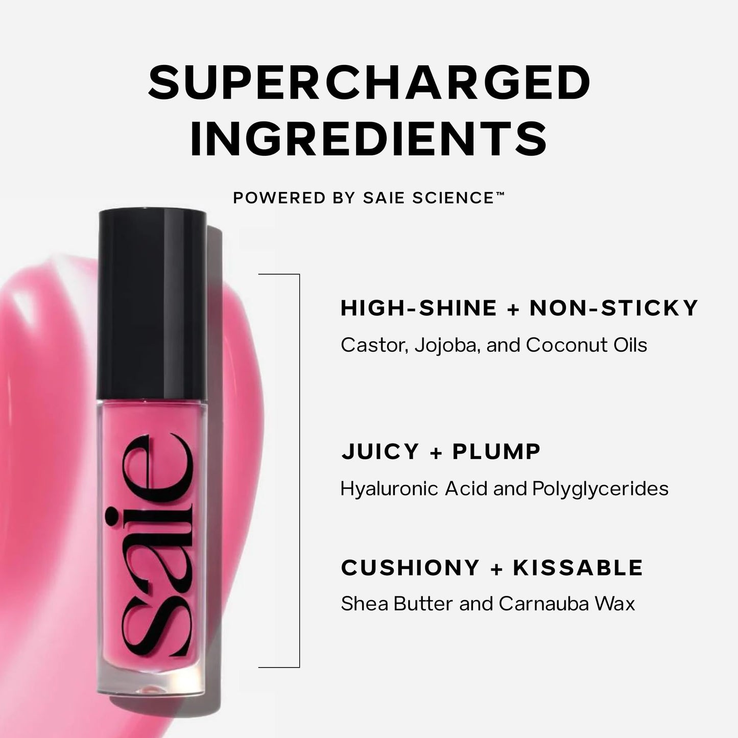 Saie Dewy Glow Duo - Dew Liquid Blush - (.40 oz, Flirty), Glossybounce Lip Gloss-Oil Hybrid (.17 oz, Burst) - Hydrating, Vegan Makeup for Radiant Cheeks & Lips - dailyvitalstore