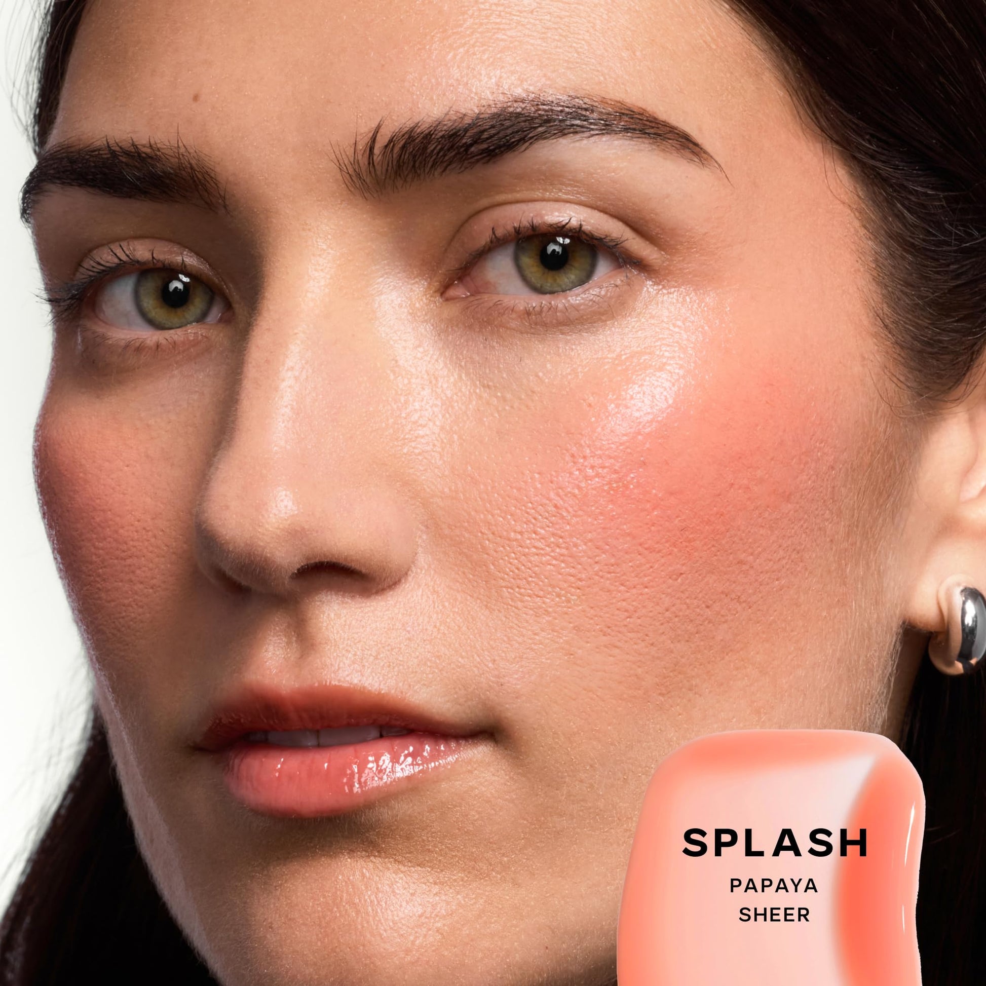 Saie Dewy Glow Duo - Dew Liquid Blush - (.40 oz, Hottie), Glossybounce Lip Gloss-Oil Hybrid (.17 oz, Splash) - Hydrating, Vegan Makeup for Radiant Cheeks & Lips - dailyvitalstore
