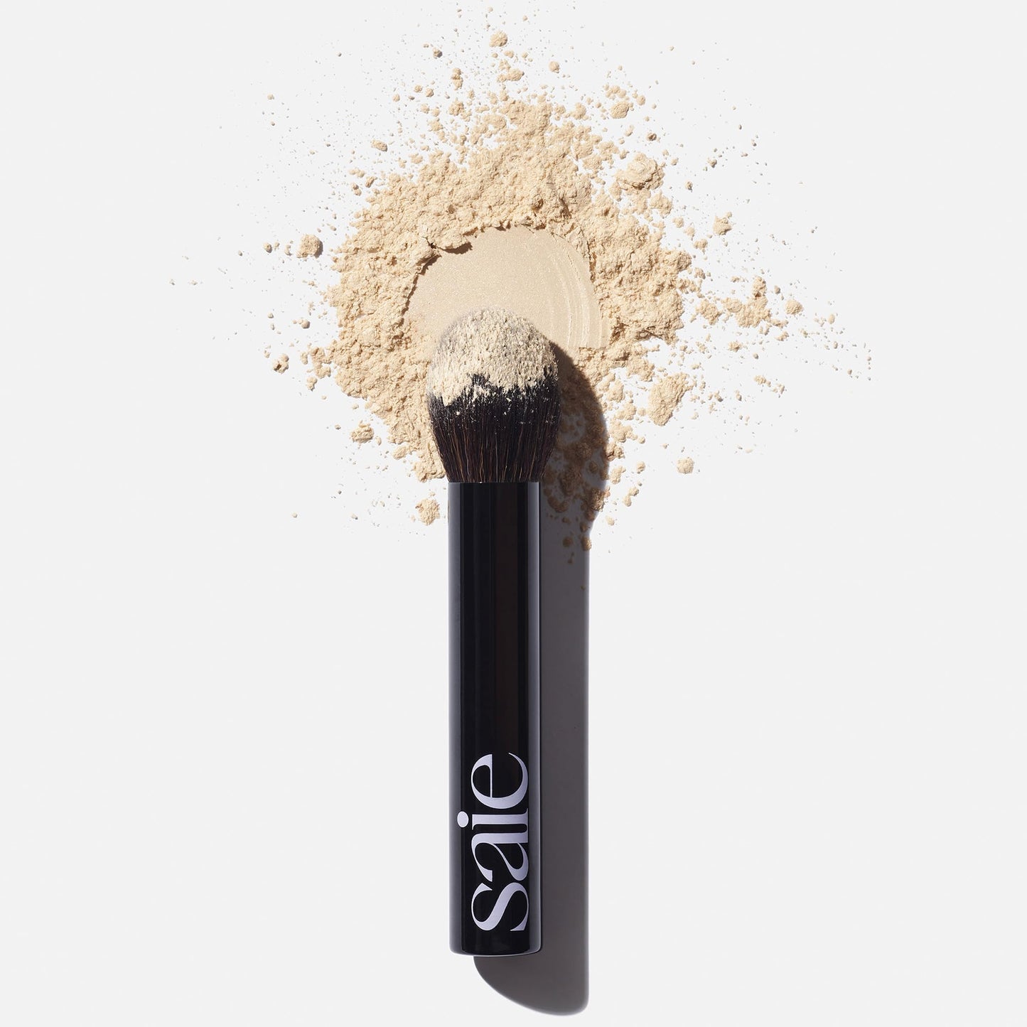 Saie Face Powder Duo, Medium - The Fluffy Brush, Soft, Multi-Use Targeted Powder Brush With Tapered Tip & Airset Radiant Loose Setting Powder, Translucent Medium (0.14 oz) - Vegan, Cruelty-Fee - dailyvitalstore