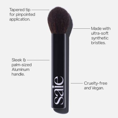 Saie Face Powder Duo, Medium - The Fluffy Brush, Soft, Multi-Use Targeted Powder Brush With Tapered Tip & Airset Radiant Loose Setting Powder, Translucent Medium (0.14 oz) - Vegan, Cruelty-Fee - dailyvitalstore