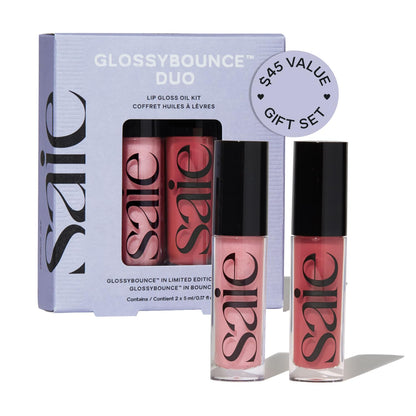Saie Glossybounce High-Shine Hydrating Lip Gloss Oil - Sheer Tinted Lip Oil with Hyaluronic Acid + Jojoba Oil for Long-Lasting Moisture (.17 oz) (Disco + Bounce) - dailyvitalstore