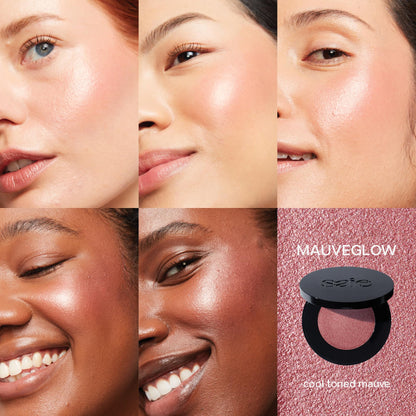 Saie Glow Sculpt Multi-Use Highlighter + Cream Blush - Lightweight Highlighter Makeup with Hyaluronic Acid + Micropearl for Radiant, Glowing Skin - Mauveglow (.02 oz) - dailyvitalstore