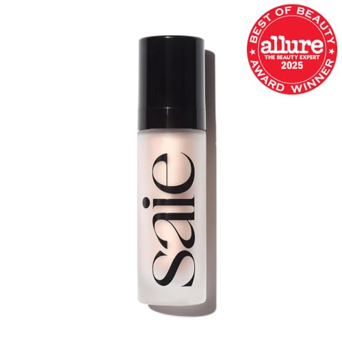 Saie Glowy Super Gel - Hydrating Makeup Primer and Illuminating Glow Serum Enriched with Vitamin C and Squalane Oil - All-Over Liquid Highlighter Makeup for Instant Glass Skin - Starglow (1 oz) - dailyvitalstore