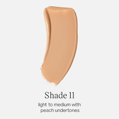 Saie Glowy Super Skin Tint Liquid Foundation - Weightless + Dewy Foundation with Lightweight Medium Coverage - Hydrating Face Makeup + Skin Care Serum Hybrid with Hyaluronic Acid - Shade 11 (1.01 oz) - dailyvitalstore