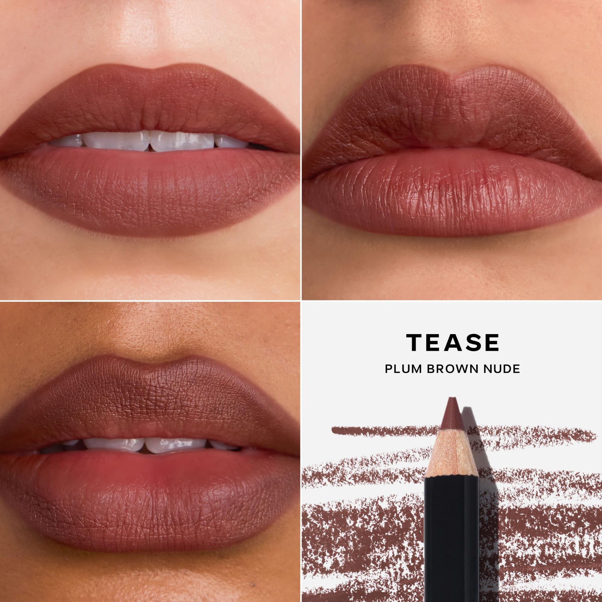 Saie Lip Liner 101 - Lip Pencil Made with a Creamy, Soft Matte Formula for a Naturally Framed or Fully Filled Look - Supercharged with Shea Butter & Jojoba Oil - Tease (.05 oz) - dailyvitalstore