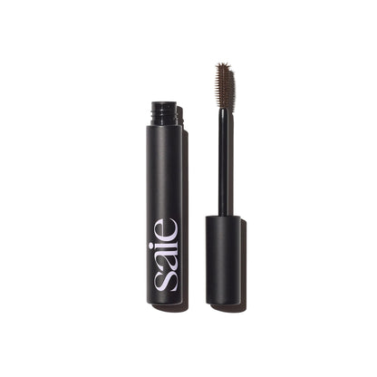Saie Mascara 101 - Lash Lengthening Mascara for Thick, Bold, Lifted Lashes - Buildable Eye Makeup Formulated to Strengthen and Condition with Rich Nutrients - Brown (0.31 oz) - dailyvitalstore