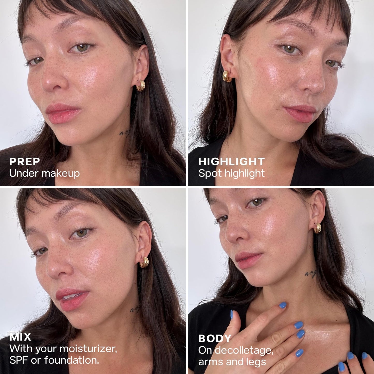 Saie Mini Glowy Super Gel - Hydrating Makeup Primer and Illuminating Glow Serum Enriched with Vitamin C and Squalane Oil - All-Over Liquid Highlighter Makeup for Instant Glass Skin - Starglow (0.5 oz) - dailyvitalstore