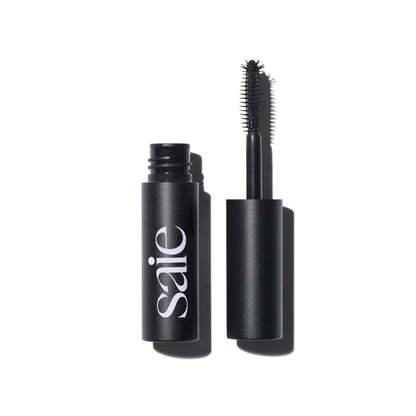 Saie Mini Mascara 101 - Lash Lengthening Mascara for Thick, Bold, Lifted Lashes - Buildable Eye Makeup Formulated to Strengthen and Condition with Rich Nutrients - Black (0.17 oz) - dailyvitalstore