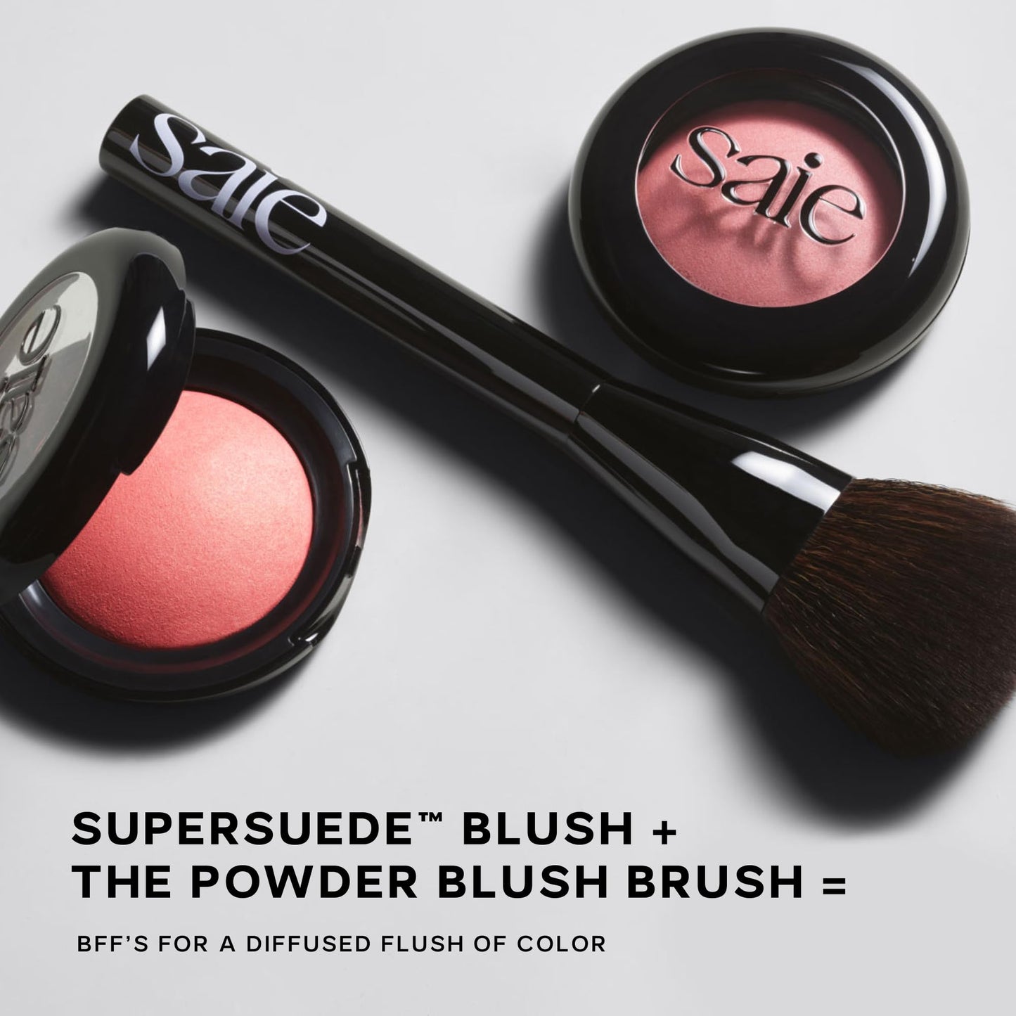 Saie Powder Blush Brush - Fluffy Makeup Brush for Cheeks - Ultra-Soft Tapered Bristles for a Precise, Diffused Application - For Pressed or Loose Powder Face Makeup, Bronzer + Blush - Vegan (1 Count) - dailyvitalstore