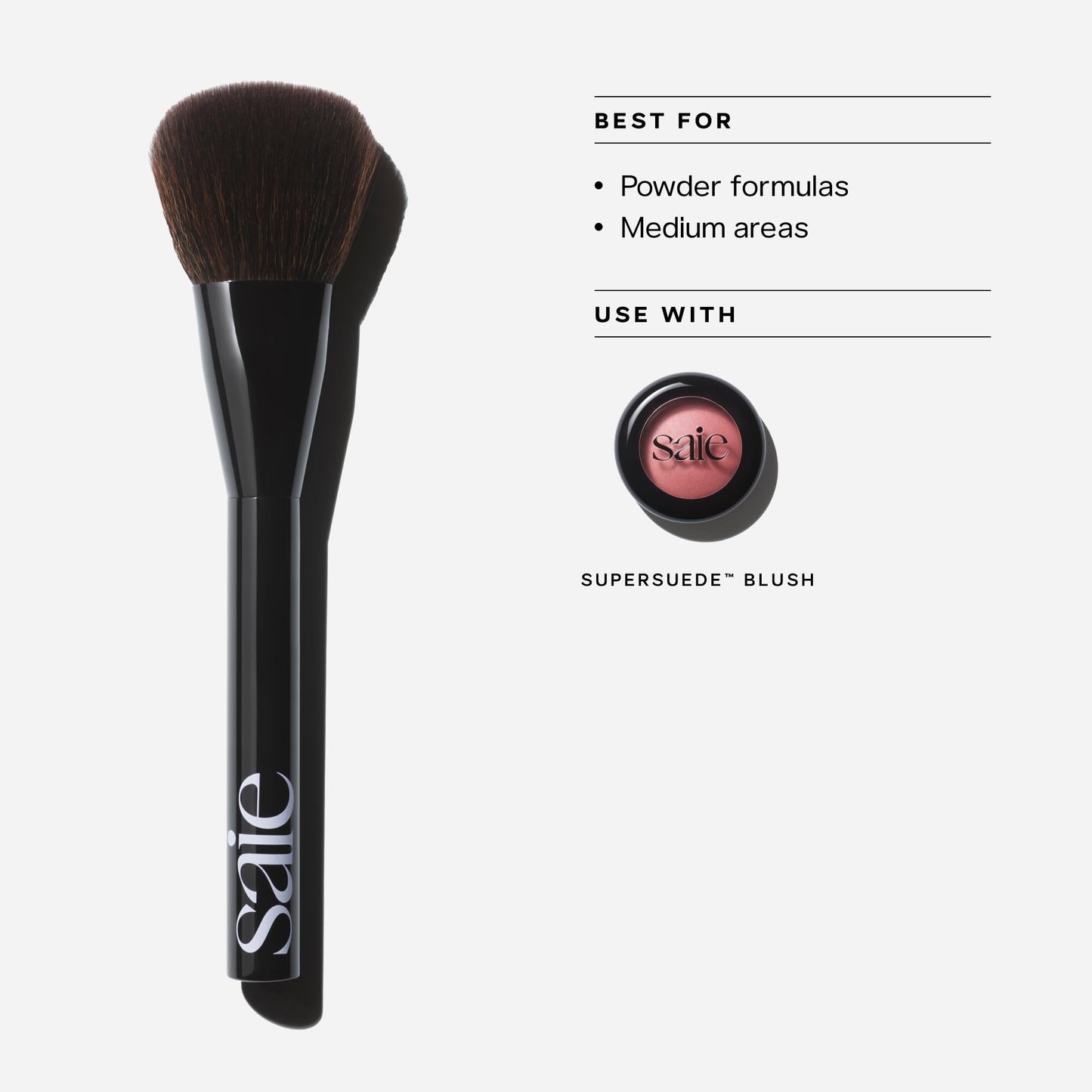 Saie Powder Blush Brush - Fluffy Makeup Brush for Cheeks - Ultra-Soft Tapered Bristles for a Precise, Diffused Application - For Pressed or Loose Powder Face Makeup, Bronzer + Blush - Vegan (1 Count) - dailyvitalstore