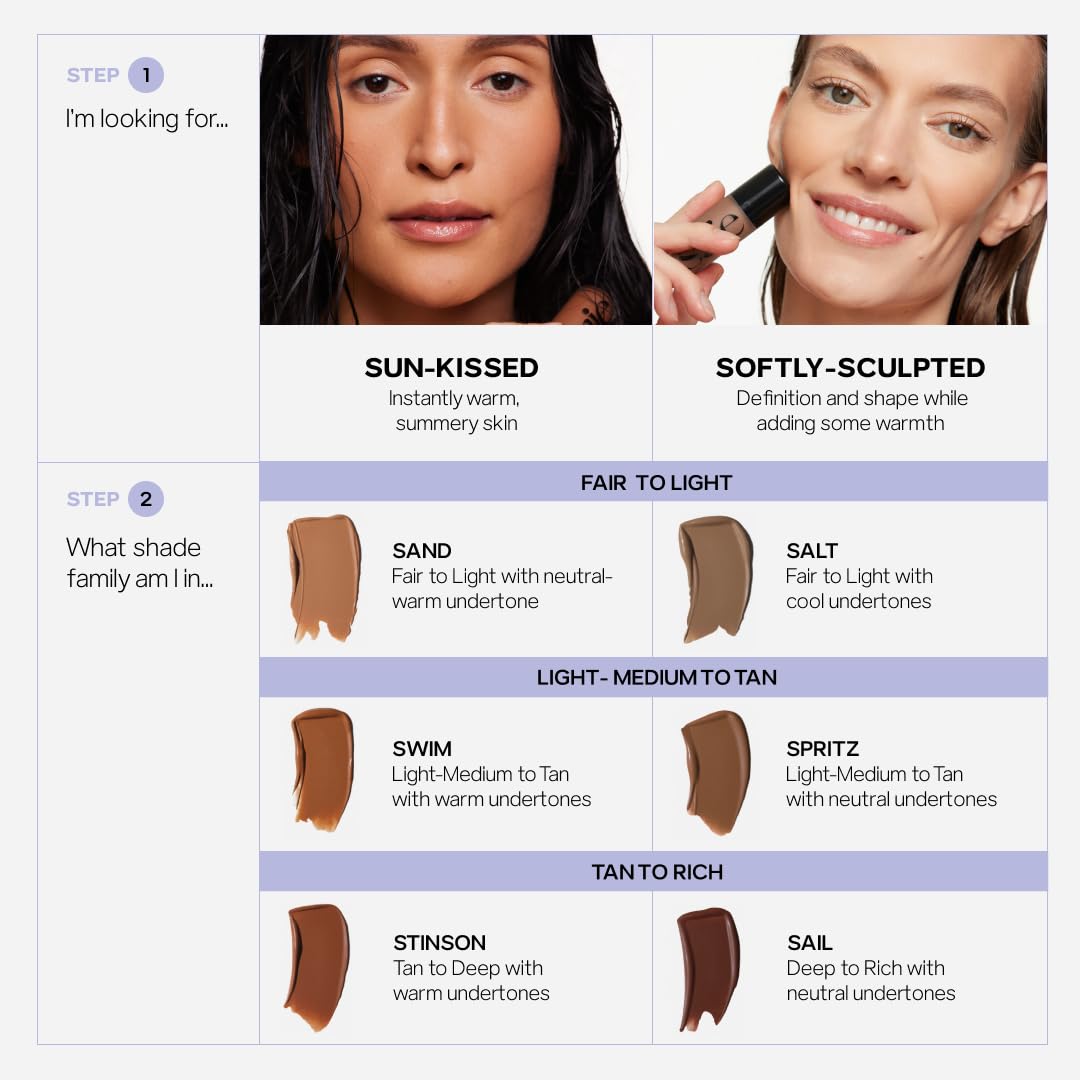 Saie Radiant Glow Duo - Dew Bronze Soft-Focus Liquid Bronzer in Sail (0.4 oz) & Mini Glowy Super Gel Lightweight Illuminator in Sunglow (0.5 oz), Hydrating Makeup Essentials for a Sun-Kissed Glow - dailyvitalstore