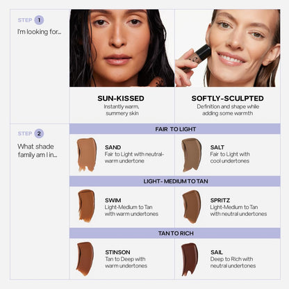 Saie Radiant Glow Duo - Dew Bronze Soft-Focus Liquid Bronzer in Sail (0.4 oz) & Mini Glowy Super Gel Lightweight Illuminator in Sunglow (0.5 oz), Hydrating Makeup Essentials for a Sun-Kissed Glow - dailyvitalstore
