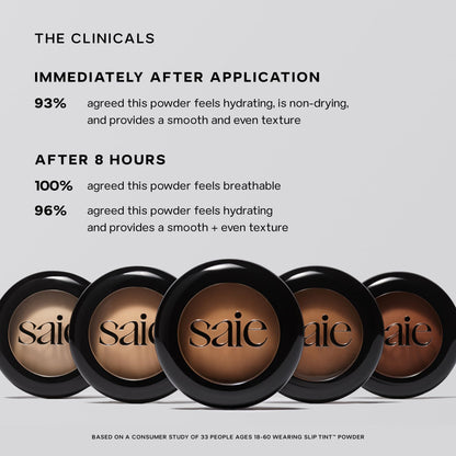 Saie Slip Tint Baked Setting Powder - Translucent Powder for Face Makeup with a Natural-Radiant Finish - Blurs, Brightens & Smooths Complexion - Translucent 2 - Light to Medium (0.24 oz) - dailyvitalstore